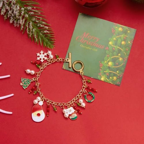 Fashion Santa Claus Snowman Star Christmas Tree Pendant Bracelet For - Christmas.ca