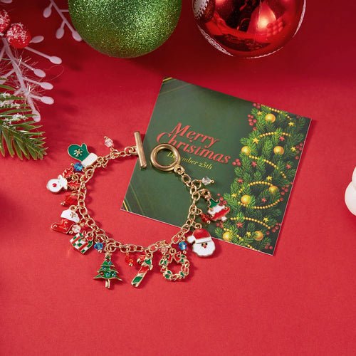 Fashion Santa Claus Snowman Star Christmas Tree Pendant Bracelet For - Christmas.ca