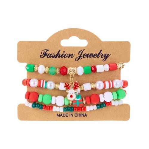Fashion Santa Claus Snowman Star Christmas Tree Pendant Bracelet For - Christmas.ca