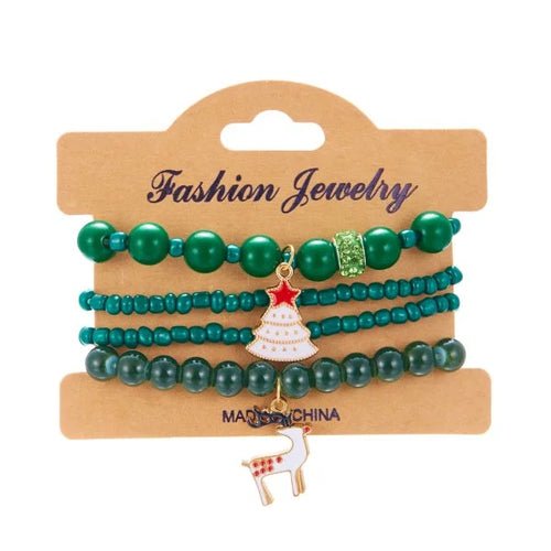 Fashion Santa Claus Snowman Star Christmas Tree Pendant Bracelet For - Christmas.ca