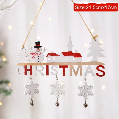 Gnome Santa Claus Wooden Hanging Ornament 2024 Merry Christmas - Christmas.ca