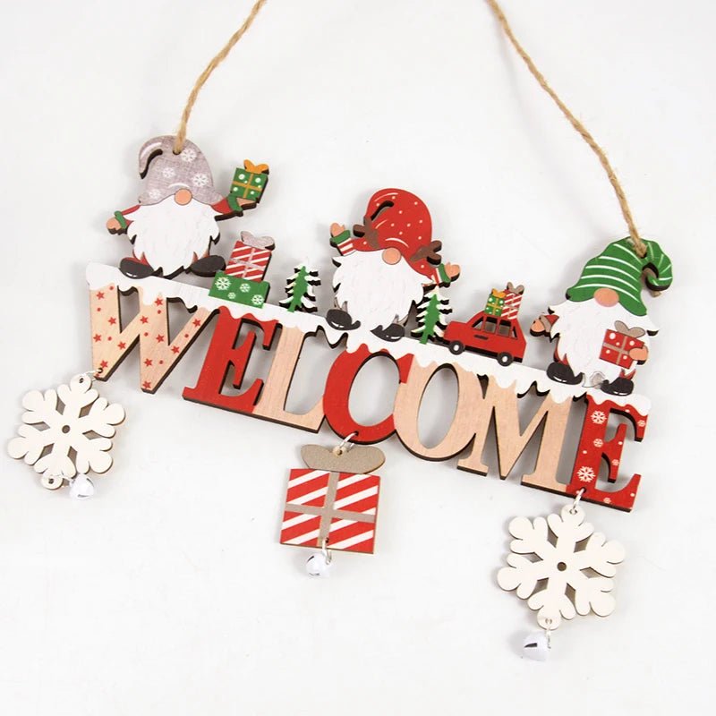 Gnome Santa Claus Wooden Hanging Ornament 2024 Merry Christmas - Christmas.ca