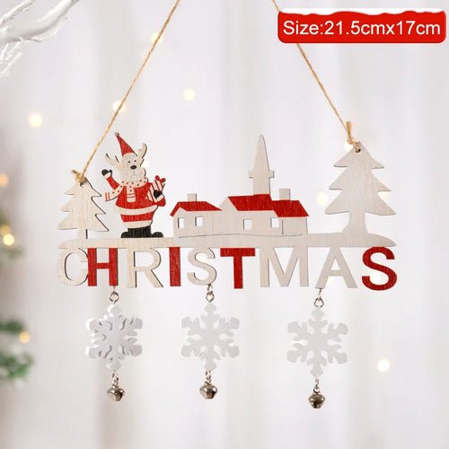 Gnome Santa Claus Wooden Hanging Ornament 2024 Merry Christmas - Christmas.ca