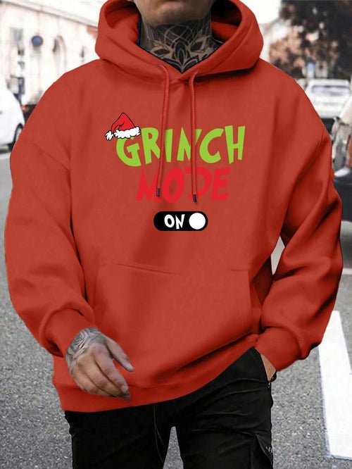 Green Haired Monsters Hoodie Men Grinch Mode Letter Hoodies Warm - Christmas.ca