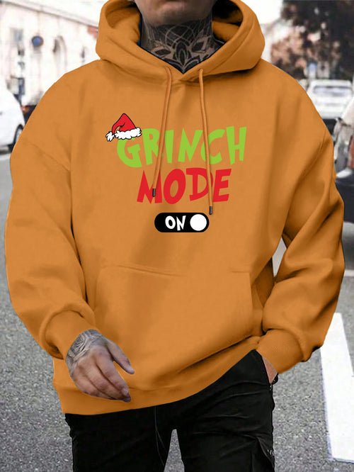 Green Haired Monsters Hoodie Men Grinch Mode Letter Hoodies Warm - Christmas.ca