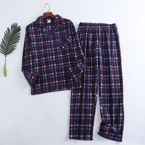 Men Plaid Flannel Pajama Set | Men Cotton Flannel Pajamas | Mens - Christmas.ca