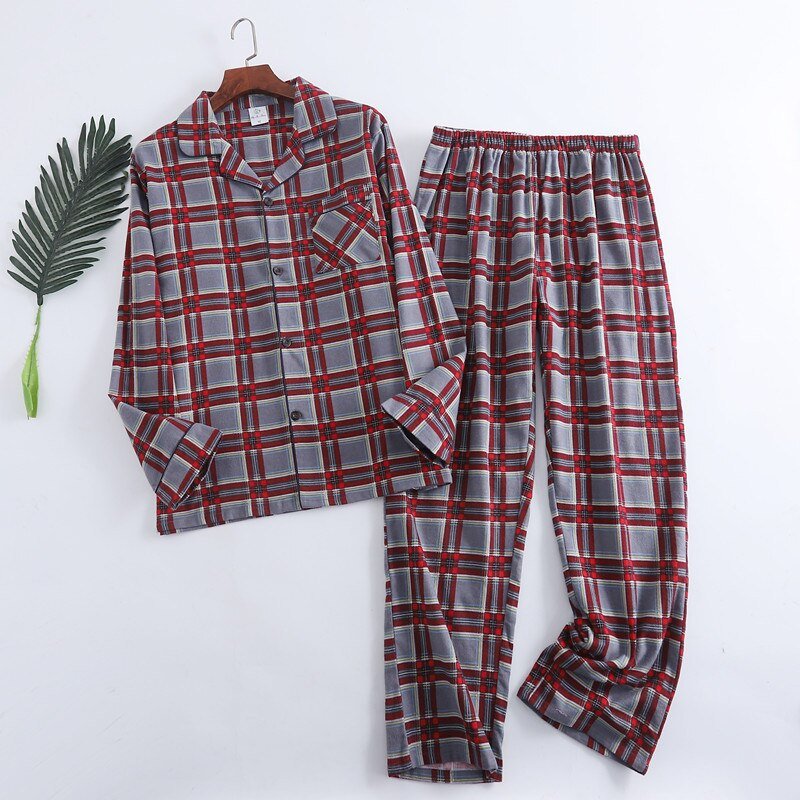 Men Plaid Flannel Pajama Set | Men Cotton Flannel Pajamas | Mens - Christmas.ca