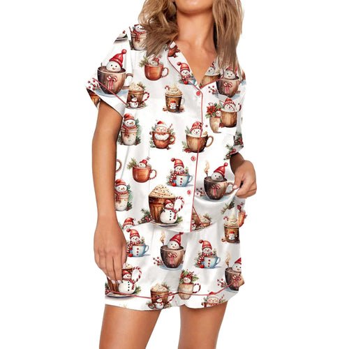 Nutcracker Pajamas Women Christmas Pajama Set Short Sleeve - Christmas.ca