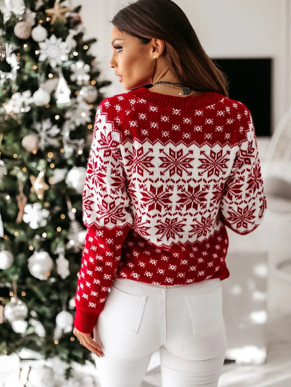 Autumn Winter Christmas Sweater Ladies Women Knitted Pullover Women