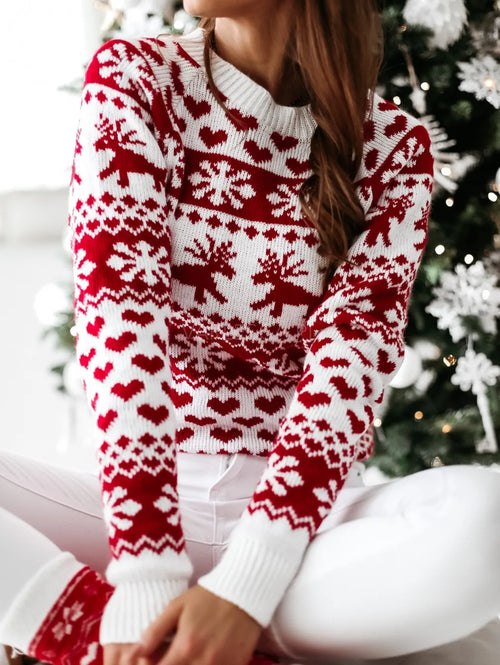 Autumn Winter Christmas Sweater Ladies Women Knitted Pullover Women