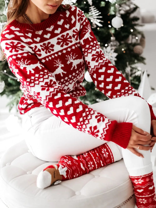 Autumn Winter Christmas Sweater Ladies Women Knitted Pullover Women
