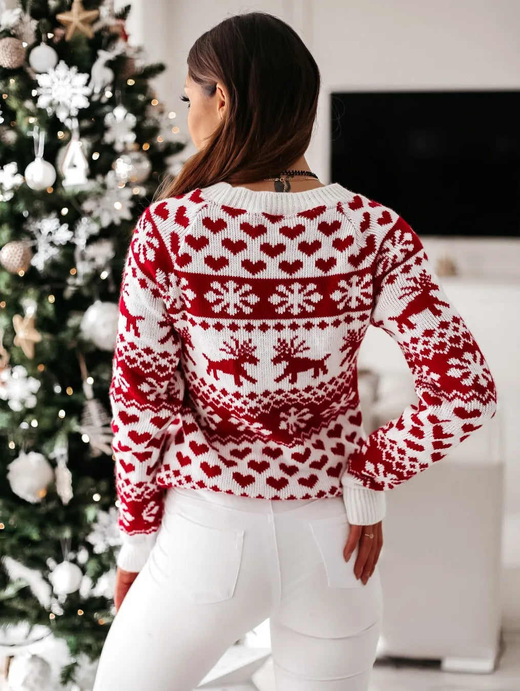 Autumn Winter Christmas Sweater Ladies Women Knitted Pullover Women
