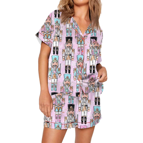 Nutcracker Pajamas Women Christmas Pajama Set Short Sleeve