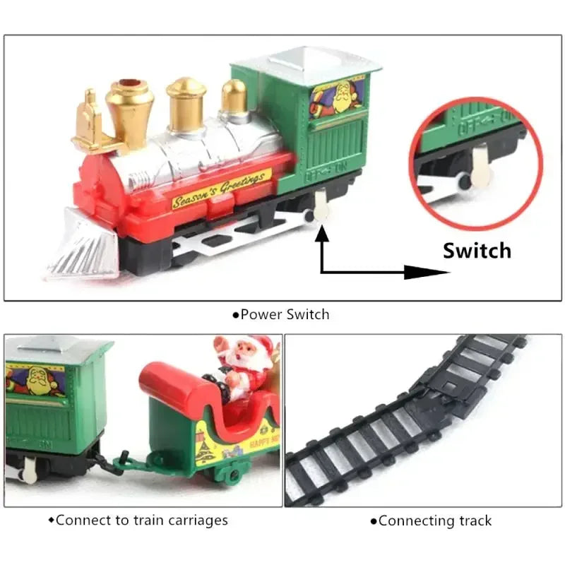 Christmas Train Set Assemble Railway Tracks Toys Decor Christmas Tree