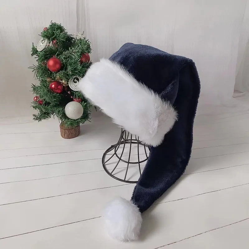 Christmas Black Red Plush Hat Santa Novelty Hat Kids Christmas