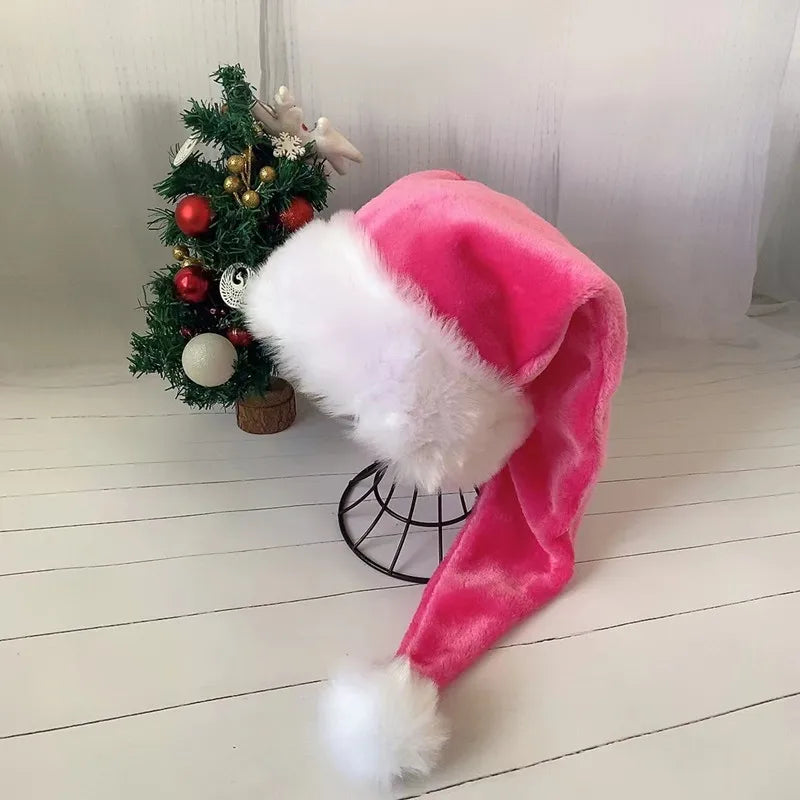 Christmas Black Red Plush Hat Santa Novelty Hat Kids Christmas