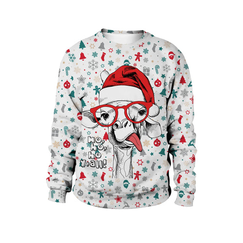 Unisex Ugly Christmas Print Pullover Sweater Shape For Men Women 3D