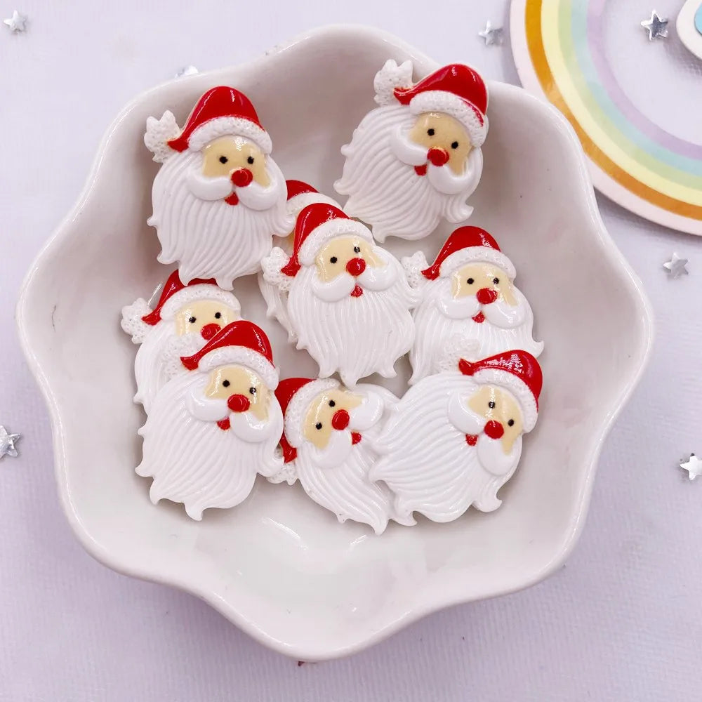 20pcs Colorful Resin Star Hat Santa Claus Flatback Cabochon Stone DIY