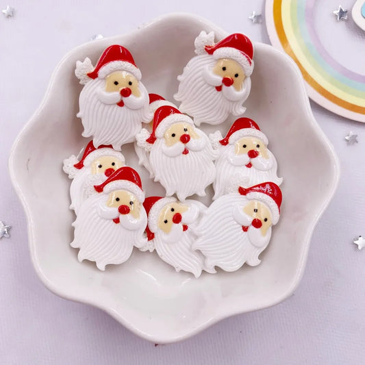 20pcs Colorful Resin Star Hat Santa Claus Flatback Cabochon Stone DIY