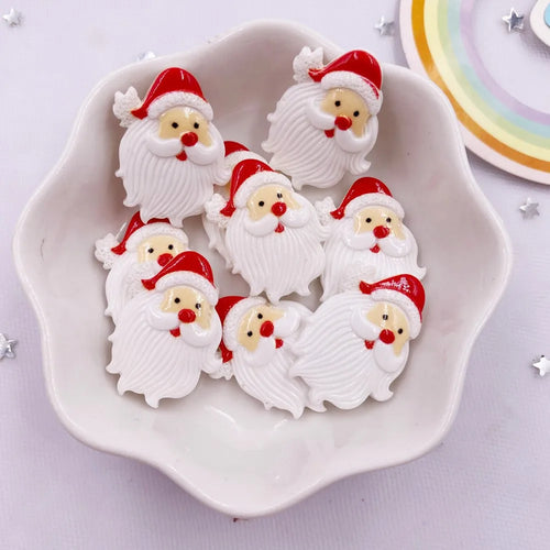 20pcs Colorful Resin Star Hat Santa Claus Flatback Cabochon Stone DIY