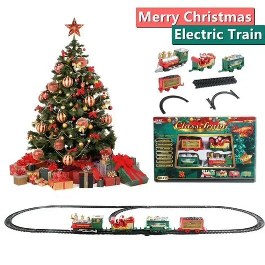 Christmas Train Set Assemble Railway Tracks Toys Decor Christmas Tree