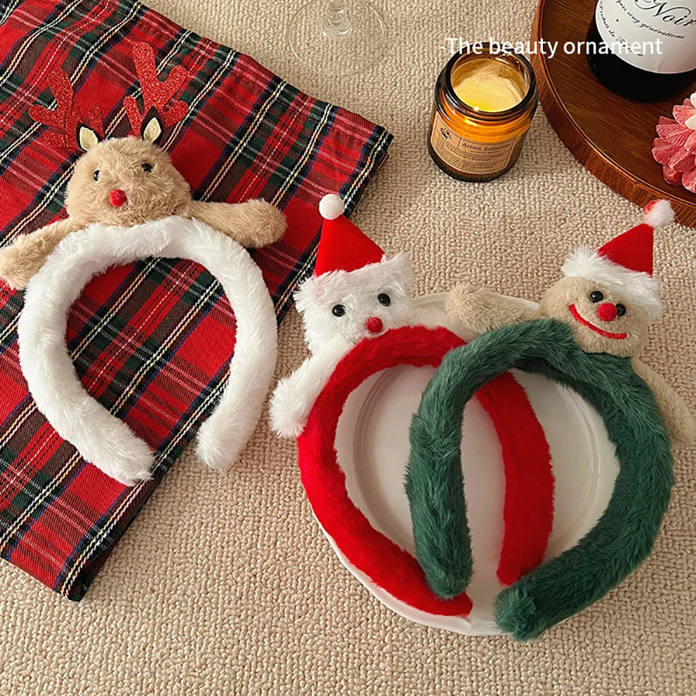 Cute Plush Elk Head Band Female Christmas Dress Up High Headtop Deer