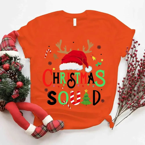 Family Christmas 2024 Squad Tshirts Matching Christmas Santa Reindeer
