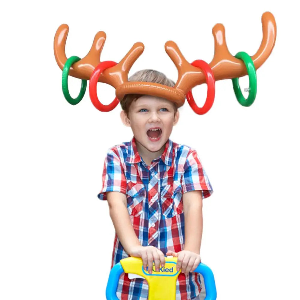 New Year Decoration Santa Funny Reindeer Antler Hat Inflatable Toys