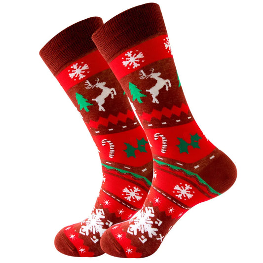 1 Pair Cartoon Santa Claus Men's Socks Comfortable Harajuku Trendy