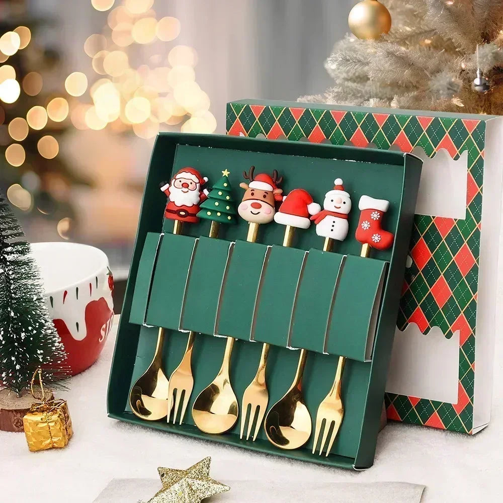 Christmas Decorations Home Christmas Table Decor Stainless SpoonsFork