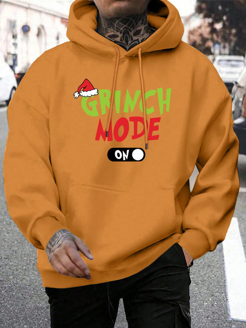Green Haired Monsters Hoodie Men Grinch Mode Letter Hoodies Warm