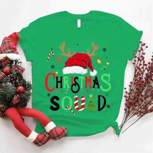 Family Christmas 2024 Squad Tshirts Matching Christmas Santa Reindeer