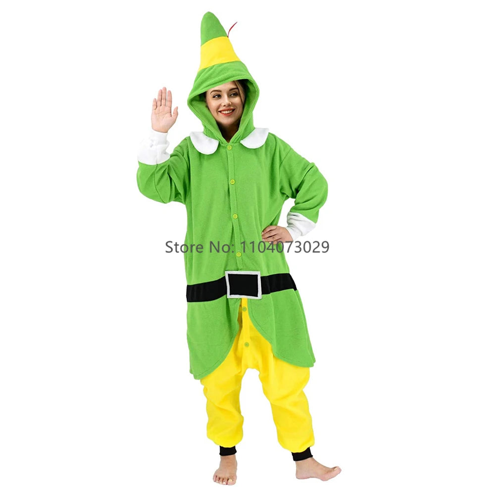 Onesieshow Christmas Elf Kigurumi Pyjamas Halloween Onesie Adult