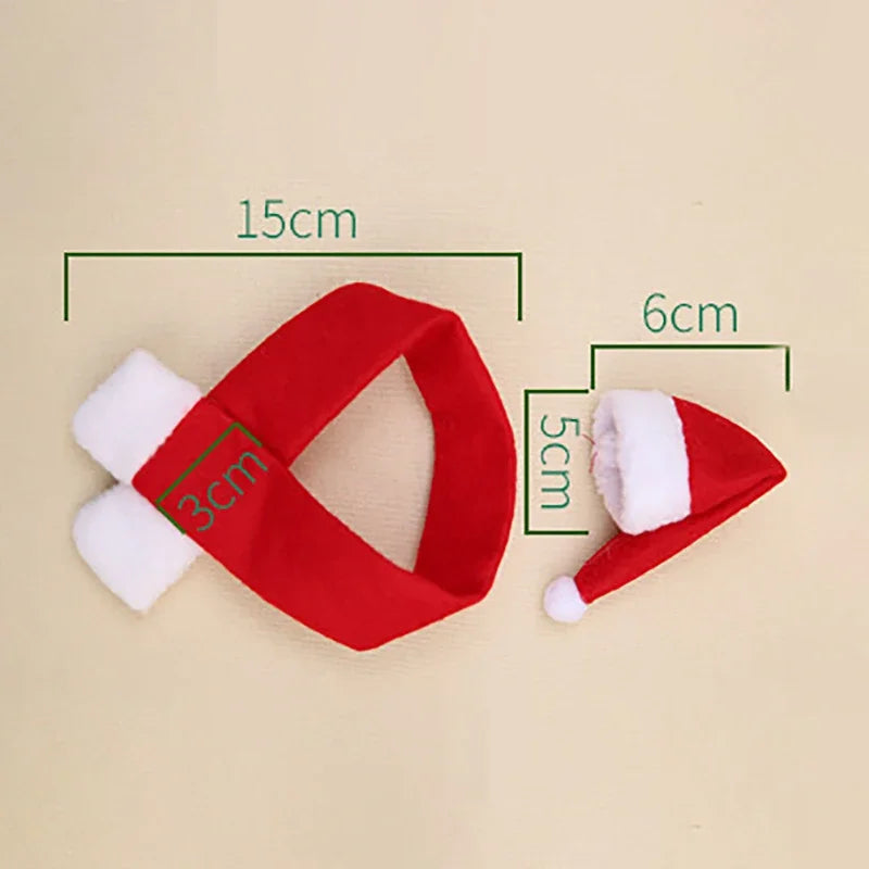 Merry Christmas Drink Bottle Bag Set Wine Bottle Covers Red Santa