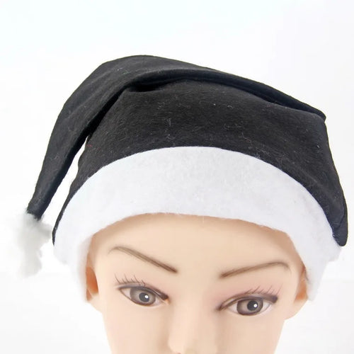 Christmas Black Red Plush Hat Santa Novelty Hat Kids Christmas