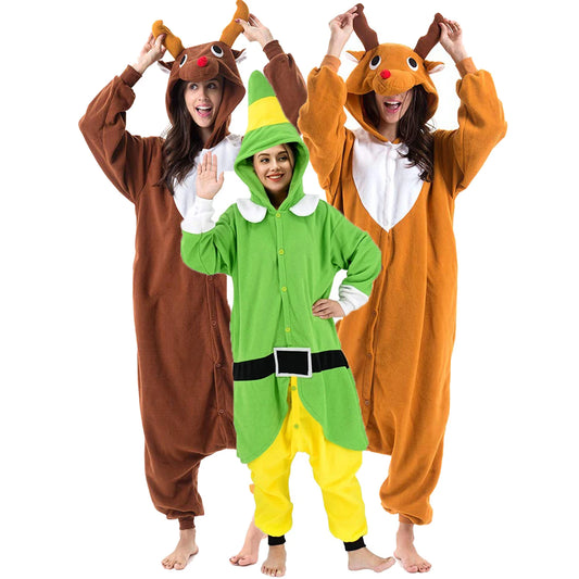 Onesieshow Christmas Elf Kigurumi Pyjamas Halloween Onesie Adult