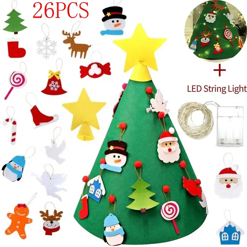 3D Kid DIY Felt  Merry Christmas Decoration for Home Navidad New Year