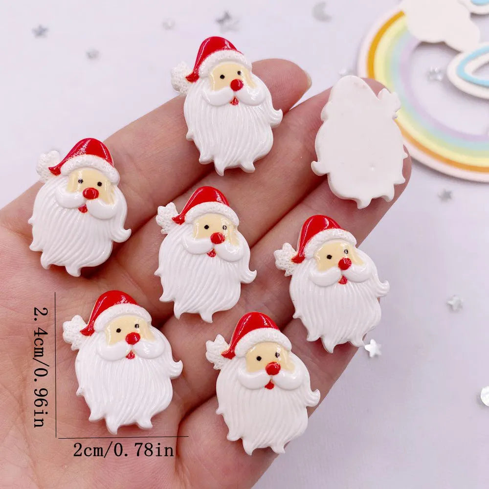 20pcs Colorful Resin Star Hat Santa Claus Flatback Cabochon Stone DIY