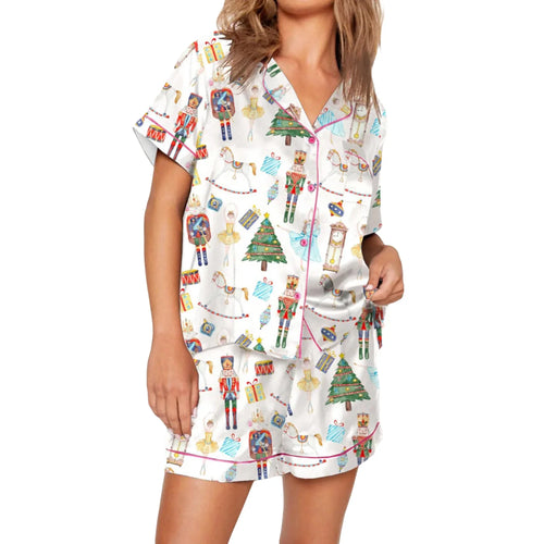 Nutcracker Pajamas Women Christmas Pajama Set Short Sleeve