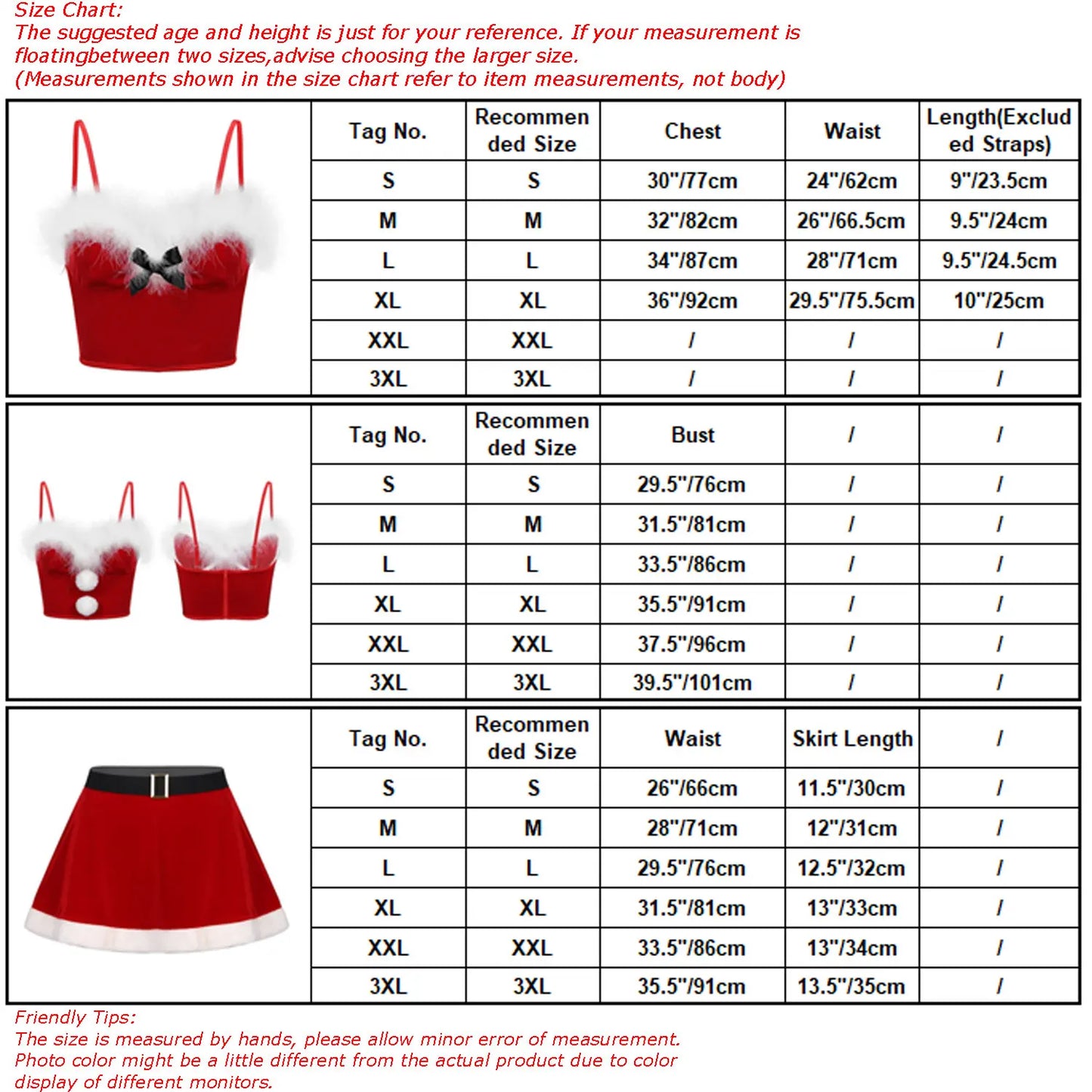 Women's Christmas Uniform Santa Claus Outfit Red Velvet Crop Top