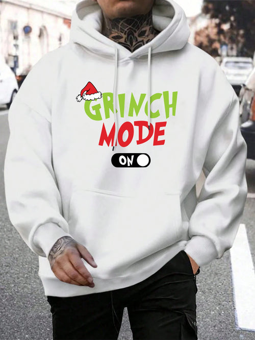 Green Haired Monsters Hoodie Men Grinch Mode Letter Hoodies Warm