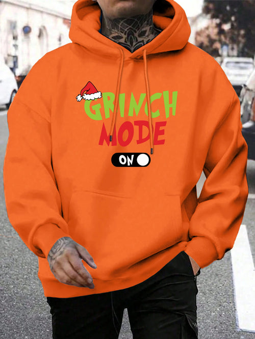 Green Haired Monsters Hoodie Men Grinch Mode Letter Hoodies Warm