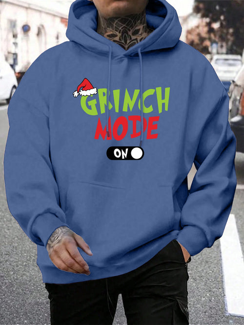 Green Haired Monsters Hoodie Men Grinch Mode Letter Hoodies Warm