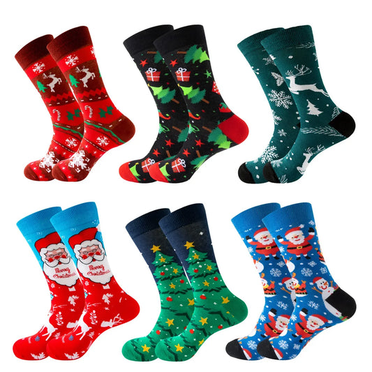 1 Pair Cartoon Santa Claus Men's Socks Comfortable Harajuku Trendy