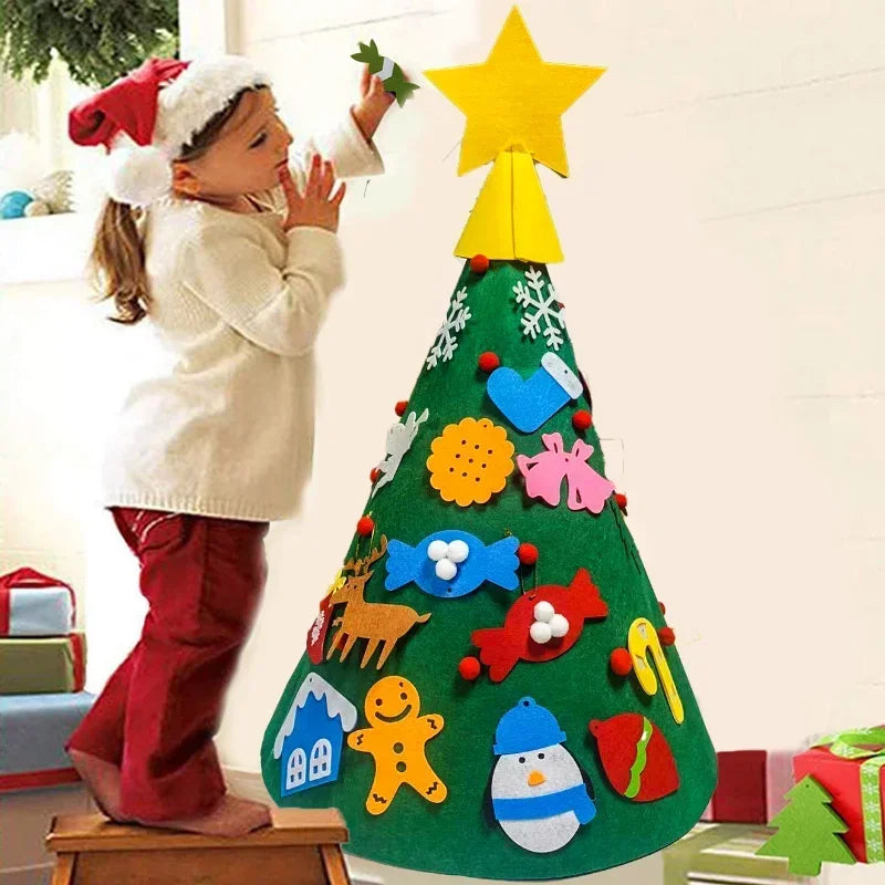 3D Kid DIY Felt  Merry Christmas Decoration for Home Navidad New Year