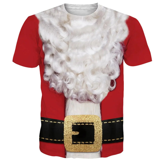 Funny Muscle Santa Claus Costume T-shirt 3D Printed Men Women T-shirt