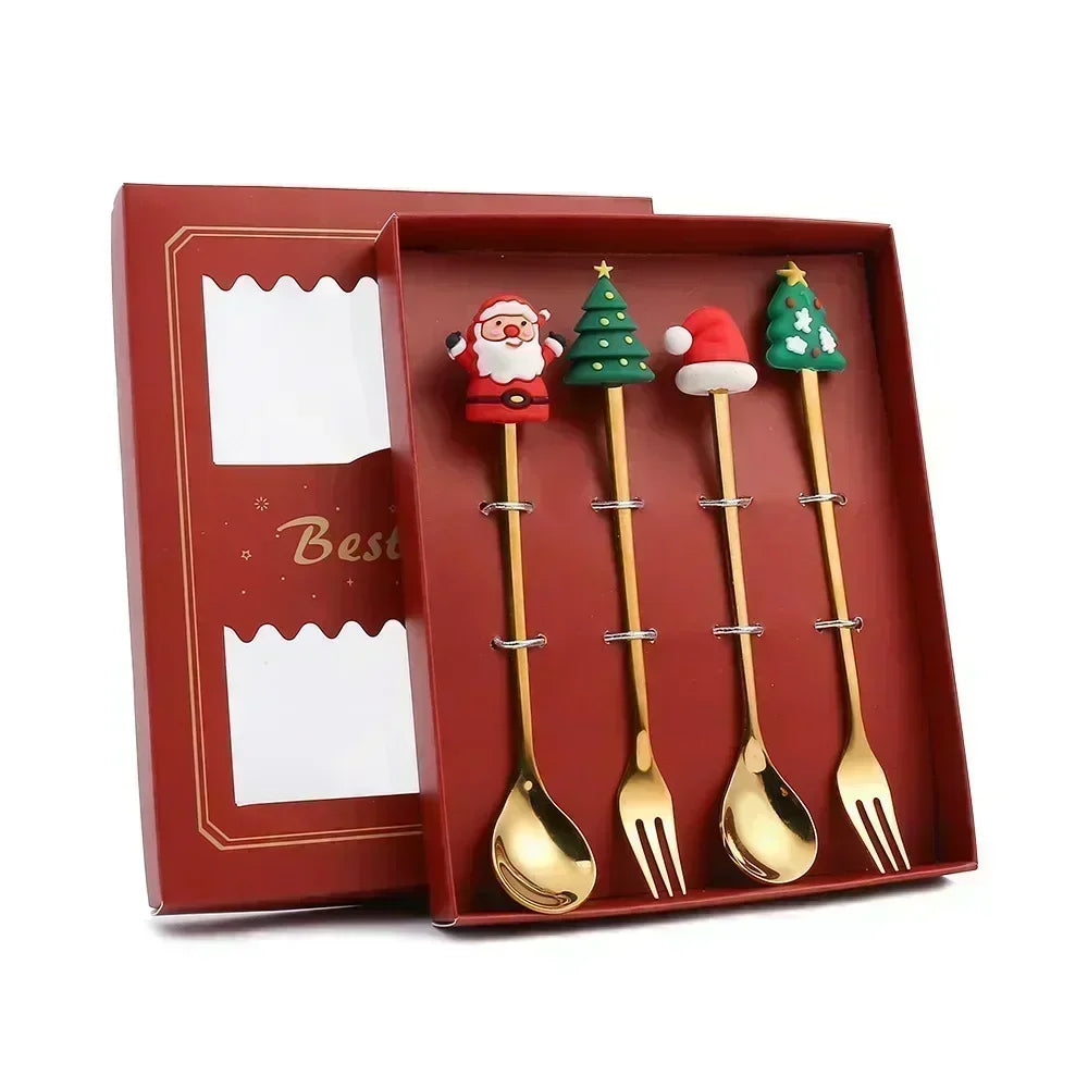 Christmas Decorations Home Christmas Table Decor Stainless SpoonsFork
