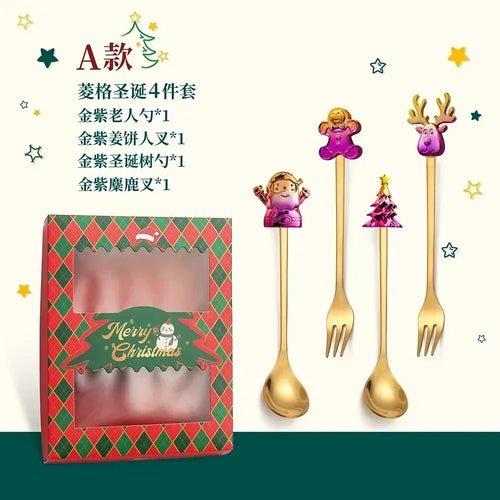 Christmas Decorations Home Christmas Table Decor Stainless SpoonsFork