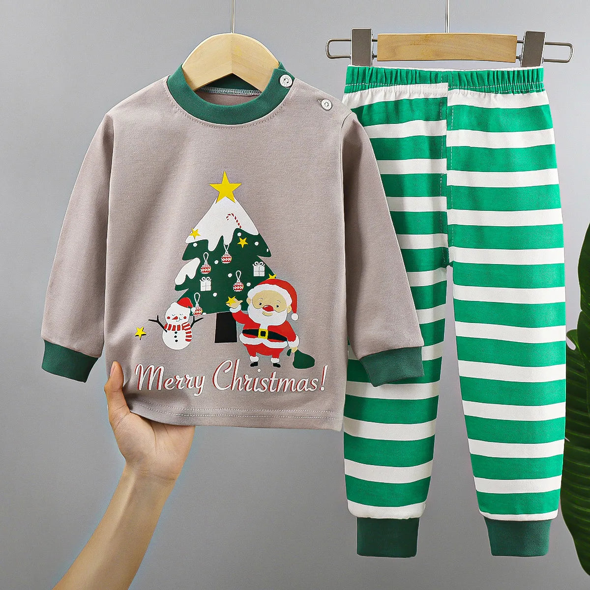 Christmas Kids Sets Cotton  Long Sleeve Children's Clothing Boy Girl