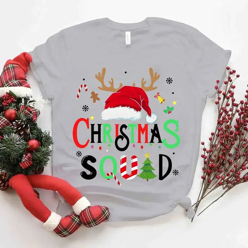 Family Christmas 2024 Squad Tshirts Matching Christmas Santa Reindeer